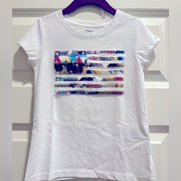 Polo by Ralph Lauren NWOT Sz 5 White Graphic T-Shirt - Picture 2 of 5